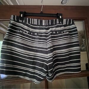 Banana Republic Navy and White High Waist Striped Shorts